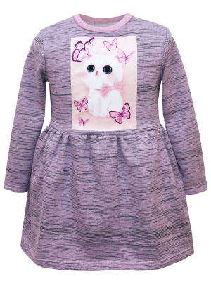 Платье "Kittу" с котенком и бабочками - Размер 116 - Цвет розовый - Картинка #4