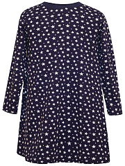 Платье "Базовый ассортимент" со звездами - Размер 116 - Цвет темно-синий - Картинка #1