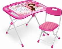 NKP1 Детский комплект (стол+стул+выдвижная подставка для книг) (NKP1/3 маленькая принцесса) - Цвет розовый - Картинка #1
