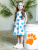 Платье с коротким руковом в крупный горох  - Размер 122 - Цвет белый с синим - Картинка #2