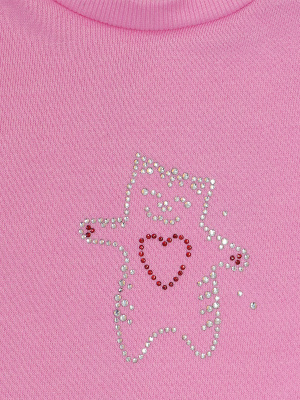 Платье "Базовый ассортимент" с котиком - Размер 98 - Цвет розовый - Картинка #4