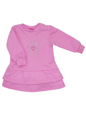 Платье "Базовый ассортимент" с котиком - Размер 98 - Цвет розовый - Картинка #3